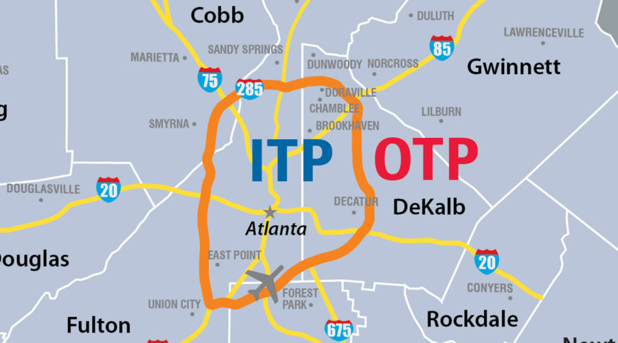 map of Atlanta Georgia real estate ITP vs OTP