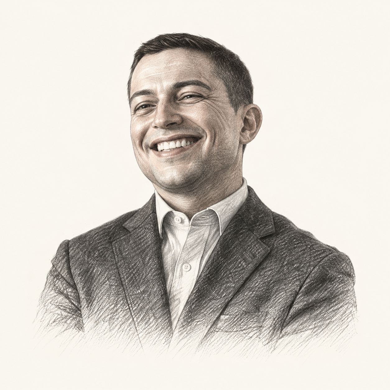 Pencil portrait of Marc Brenner
